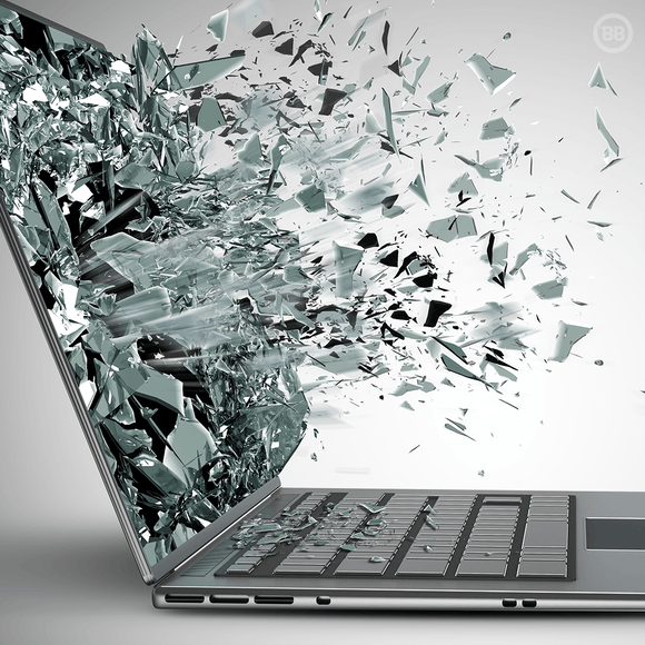 tela de notebook quebrada